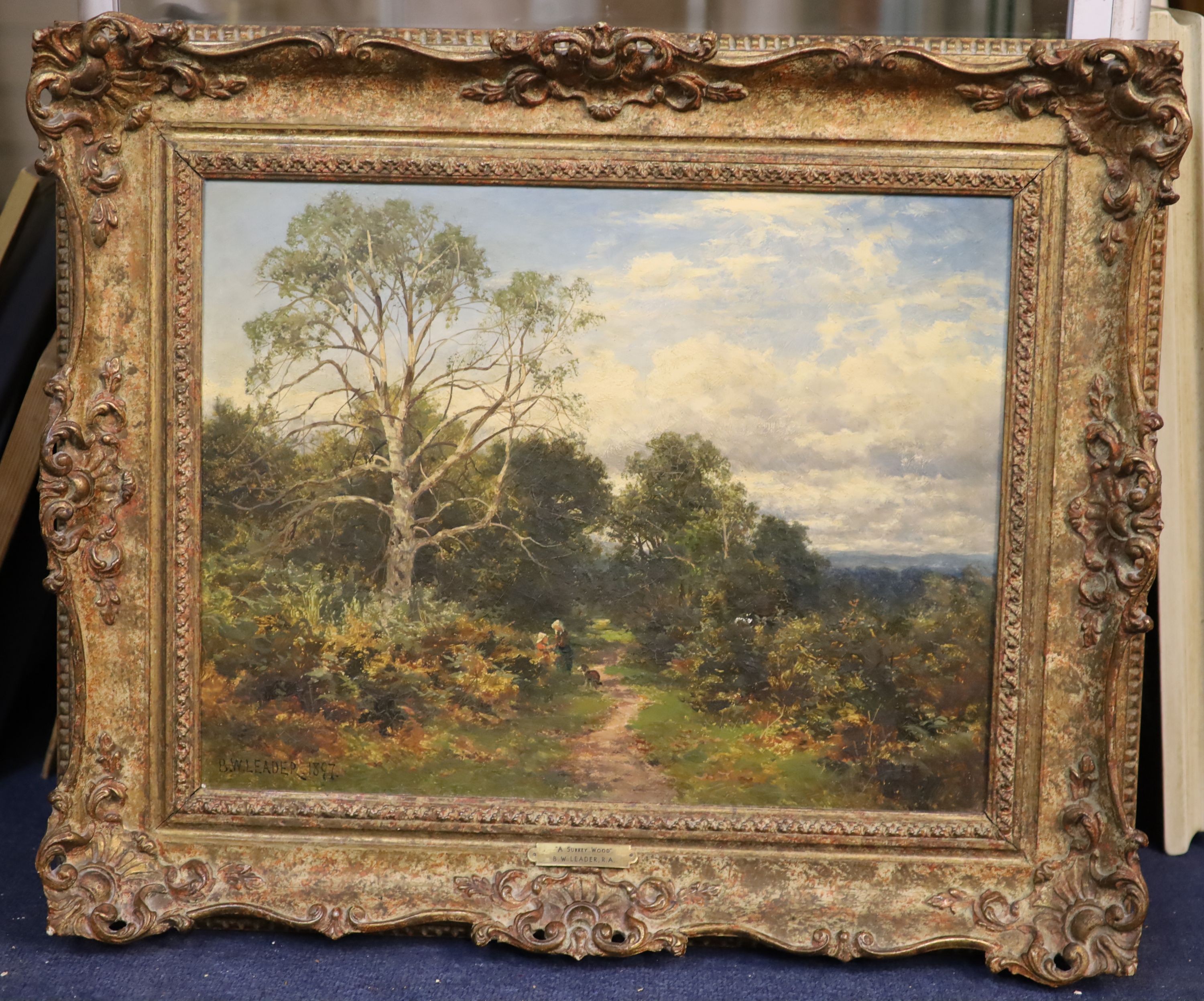 Benjamin Williams Leader (1833-1923), A Surrey Wood, oil on canvas, 34.5 x 44.5cm